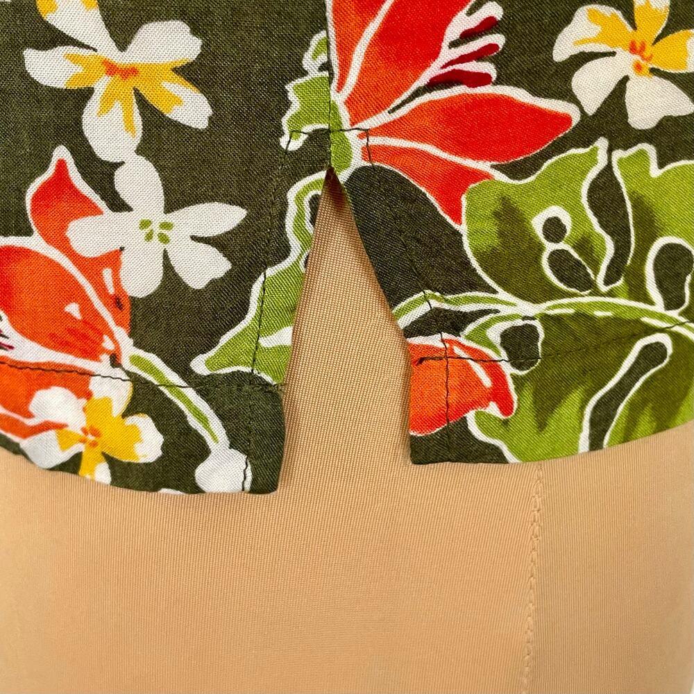 Basic Editions Tropical Button Up Shirt Womens Size M Short Sleeve Resort Summer - Picture 6 of 8